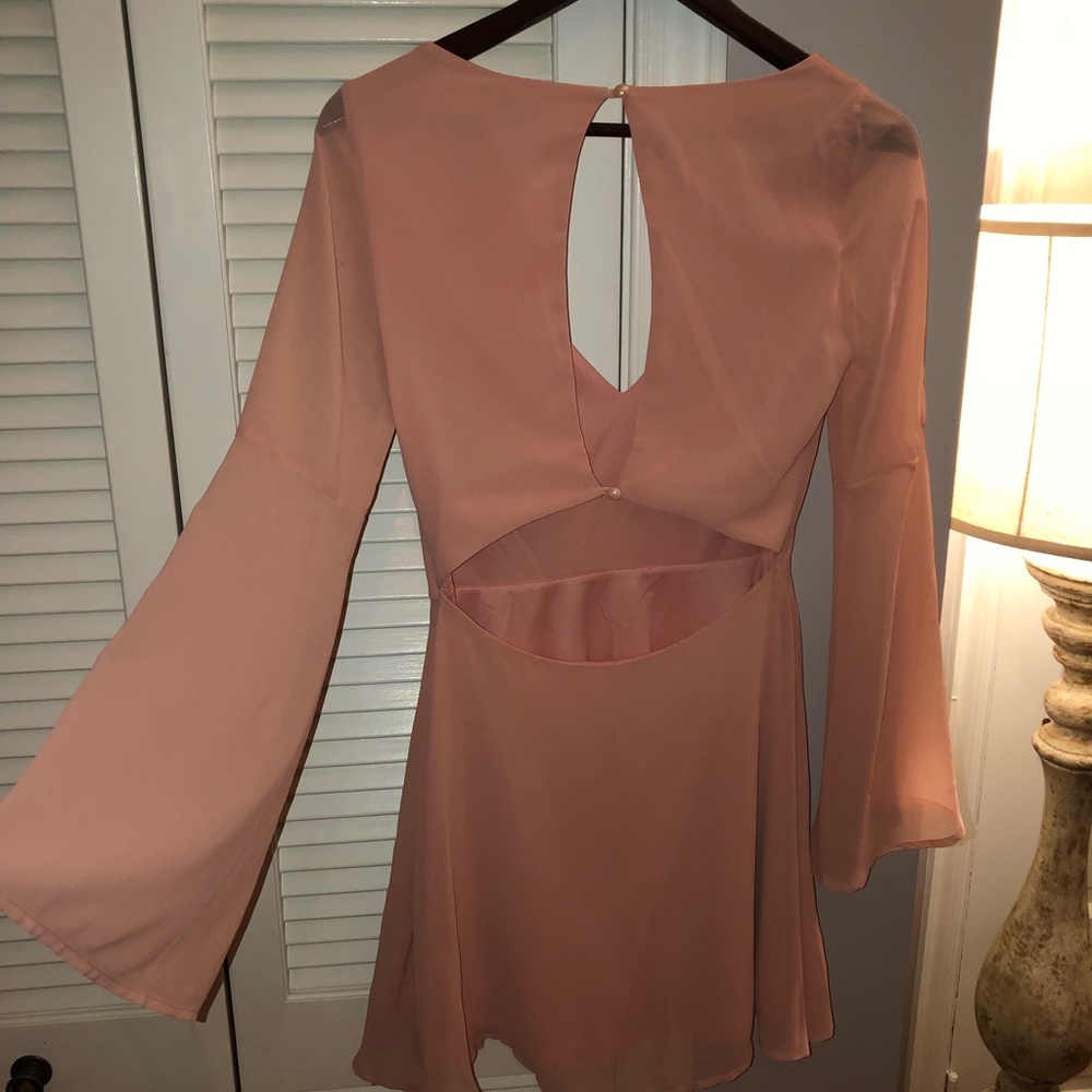Tobi light pink bell sleeve dress
